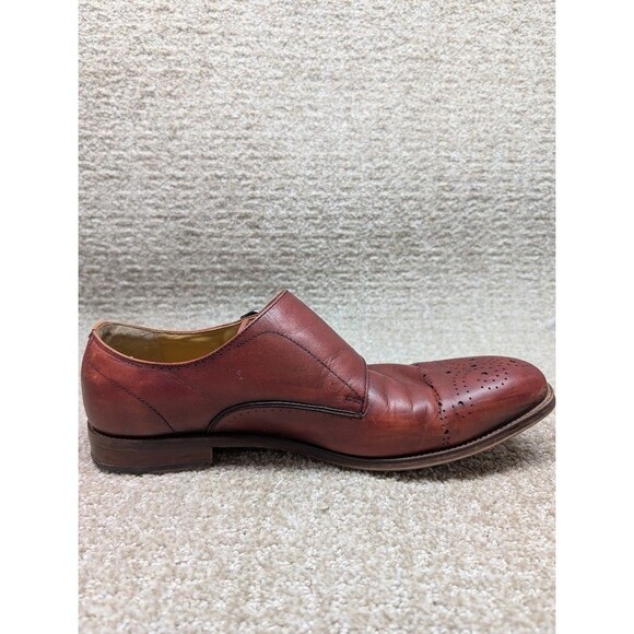 Comotek Italian Full Grain Leather Dress Shoe Mens 10 Monk Strap Design Brown